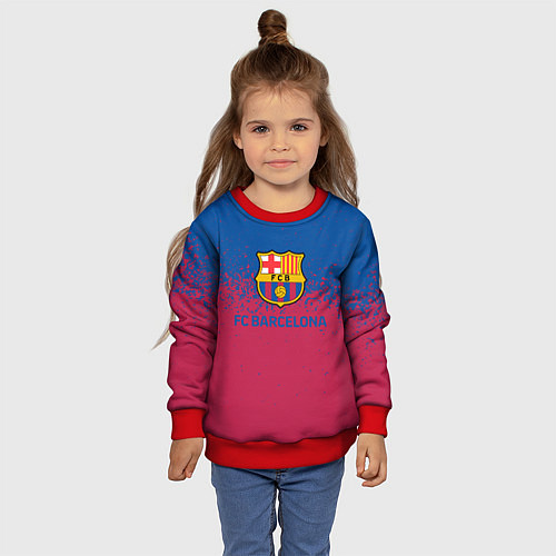 Детский свитшот Fc barcelona / 3D-Красный – фото 4