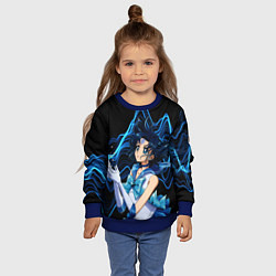 Свитшот детский Сейлор Меркурий -гениальная школьница, цвет: 3D-синий — фото 2