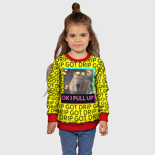 Детский свитшот I GOT A DRIP / 3D-Красный – фото 4