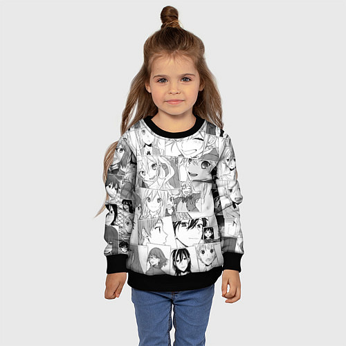 Детский свитшот Horimiya pattern / 3D-Черный – фото 4
