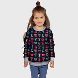 Свитшот детский POPPY PLAYTIME HAGGY WAGGY AND KISSY MISSY PATTERN, цвет: 3D-меланж — фото 2