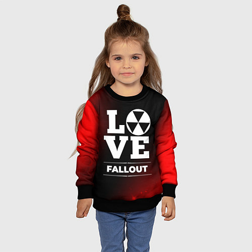 Детский свитшот Fallout Love Классика / 3D-Черный – фото 4