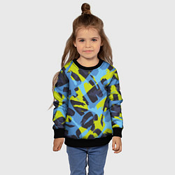 Свитшот детский Сине-салатовая абстракция, цвет: 3D-черный — фото 2