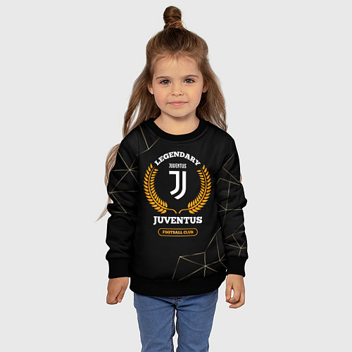 Детский свитшот Лого Juventus и надпись Legendary Football Club на / 3D-Черный – фото 4