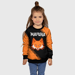 Свитшот детский Марина - ЛИСА - Краска, цвет: 3D-черный — фото 2