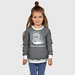 Свитшот детский Seal of Disapproval, цвет: 3D-белый — фото 2