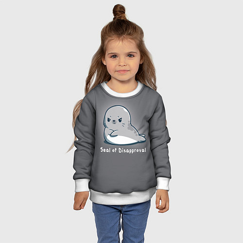 Детский свитшот Seal of Disapproval / 3D-Белый – фото 4