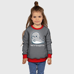 Свитшот детский Seal of Disapproval, цвет: 3D-красный — фото 2