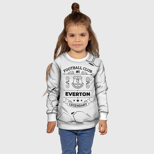 Детский свитшот Everton Football Club Number 1 Legendary / 3D-Белый – фото 4