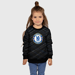 Свитшот детский Chelsea много линии, цвет: 3D-черный — фото 2