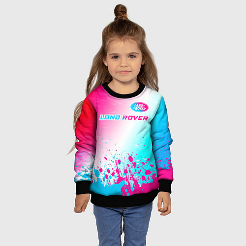 Детский свитшот Land Rover Neon Gradient / 3D-Черный – фото 4