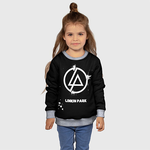 Детский свитшот Linkin Park логотип краской / 3D-Меланж – фото 4