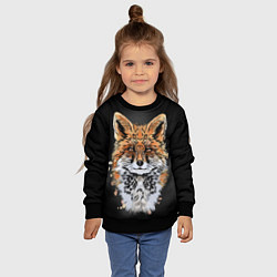 Свитшот детский Красивая лисица, цвет: 3D-черный — фото 2