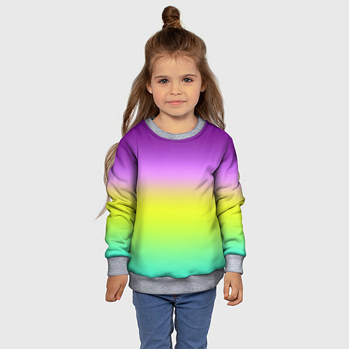 Детский свитшот Multicolored Ombre gradient / 3D-Меланж – фото 4