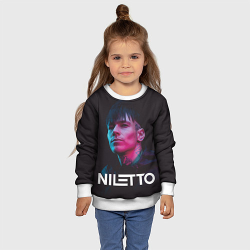 Детский свитшот Нилетто - портрет / 3D-Белый – фото 4