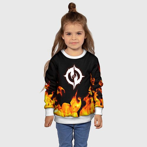 Детский свитшот Chaoseum Чаосеум Fire / 3D-Белый – фото 4