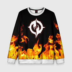 Свитшот детский Chaoseum Чаосеум Fire, цвет: 3D-белый