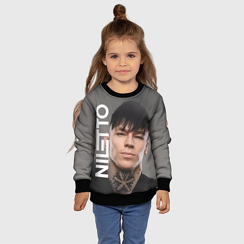 Детский свитшот Нилетто-Niletto / 3D-Черный – фото 4