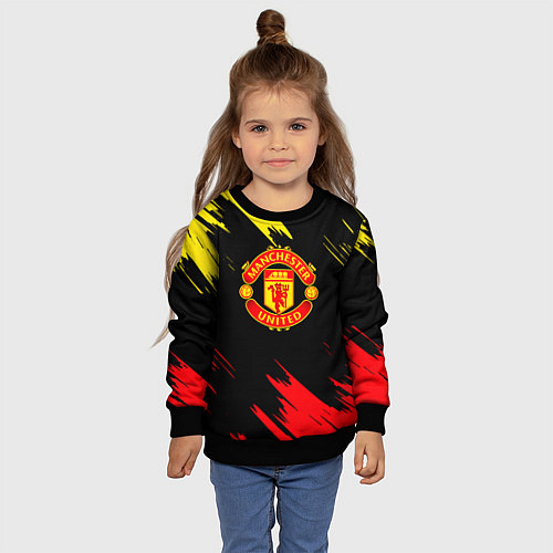 Детский свитшот Manchester united Texture / 3D-Черный – фото 4