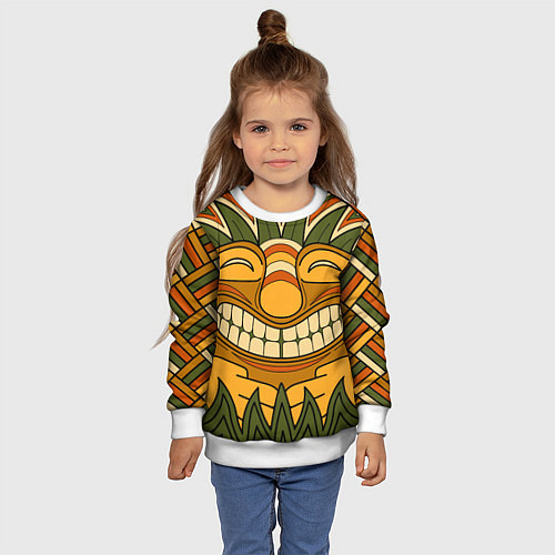 Детский свитшот Polynesian tiki LUCKY / 3D-Белый – фото 4