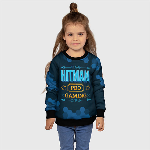 Детский свитшот Игра Hitman: PRO Gaming / 3D-Черный – фото 4