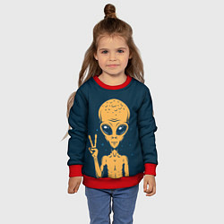Свитшот детский Привет их космоса, цвет: 3D-красный — фото 2
