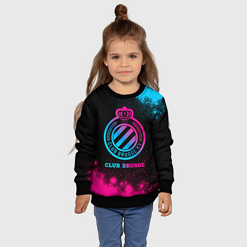 Детский свитшот Club Brugge Neon Gradient / 3D-Черный – фото 4