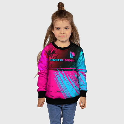 Детский свитшот League of Legends Neon Gradient / 3D-Черный – фото 4