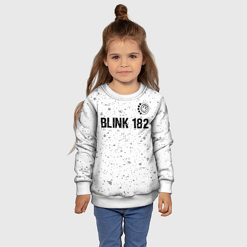 Детский свитшот Blink 182 Glitch на светлом фоне / 3D-Белый – фото 4