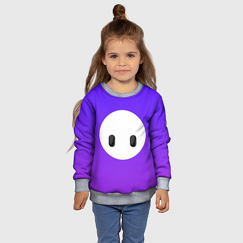 Детский свитшот Fall Guy violet / 3D-Меланж – фото 4