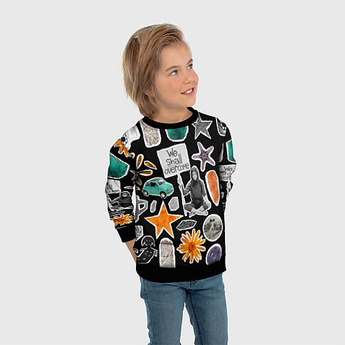 Детский свитшот Underground pattern We shall overcome / 3D-Черный – фото 3