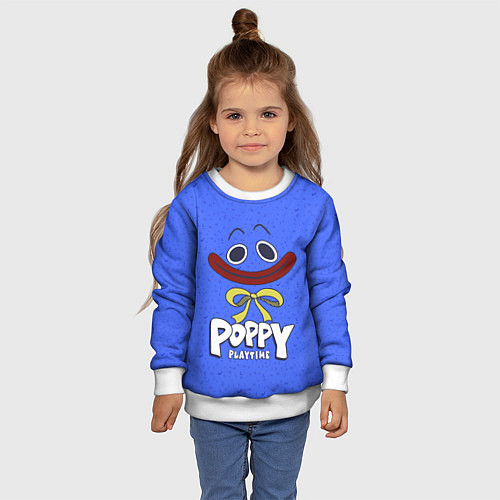 Детский свитшот Poppy Playtime Huggy Wuggy / 3D-Белый – фото 4