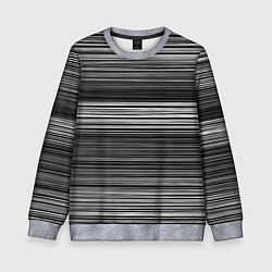 Свитшот детский Black and white thin stripes Тонкие полосы, цвет: 3D-меланж