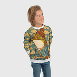 Свитшот детский Японская лягушка, цвет: 3D-белый — фото 2