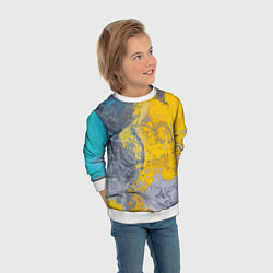 Свитшот детский Извержение Красок, цвет: 3D-белый — фото 2
