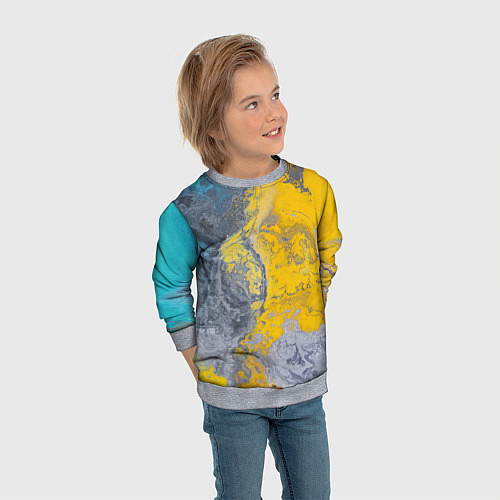 Детский свитшот Извержение Красок / 3D-Меланж – фото 3