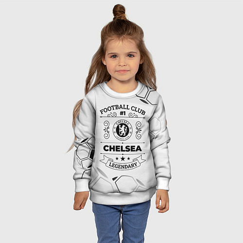 Детский свитшот Chelsea Football Club Number 1 Legendary / 3D-Белый – фото 4