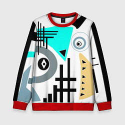 Свитшот детский Абстрактный современный дизайн, цвет: 3D-красный