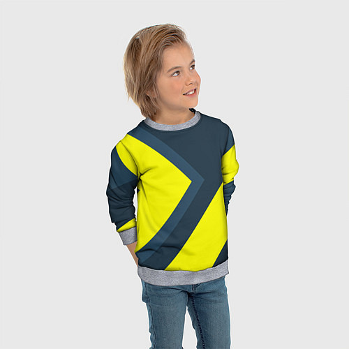 Детский свитшот Геометрическая Стрелка / 3D-Меланж – фото 3