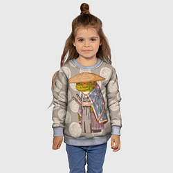 Свитшот детский Самурай-лягушка воин, цвет: 3D-меланж — фото 2