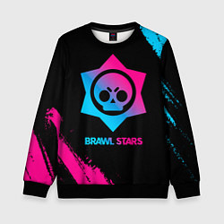 Свитшот детский Brawl Stars Neon Gradient, цвет: 3D-черный