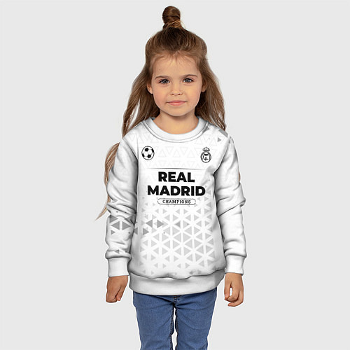 Детский свитшот Real Madrid Champions Униформа / 3D-Белый – фото 4