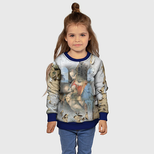 Детский свитшот Мадонна Литта Леонардо да Винчи Post-art / 3D-Синий – фото 4