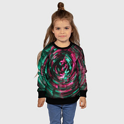Свитшот детский Абстрактная шарообразная спираль - Красный, цвет: 3D-черный — фото 2