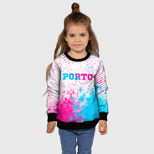 Детский свитшот Porto Neon Gradient / 3D-Черный – фото 4