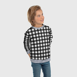Свитшот детский Black and white trendy checkered pattern, цвет: 3D-меланж — фото 2