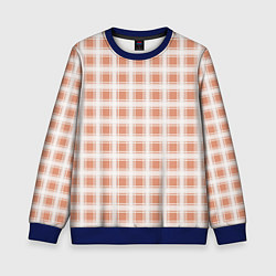 Свитшот детский Light beige plaid fashionable checkered pattern, цвет: 3D-синий