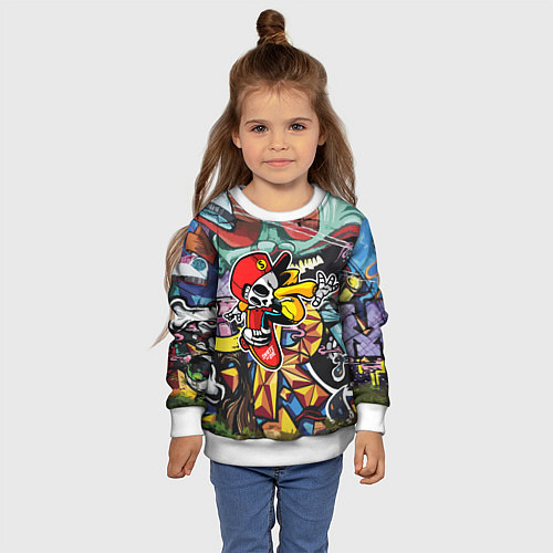 Детский свитшот Cool skater / 3D-Белый – фото 4