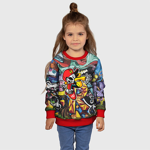 Детский свитшот Cool skater / 3D-Красный – фото 4