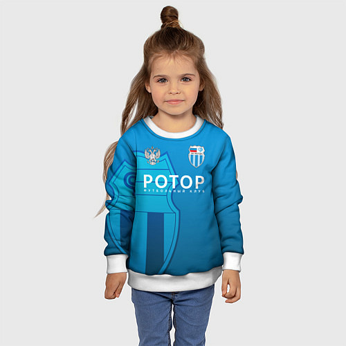 Детский свитшот ВОЛГОГРАД - ФК РОТОР / 3D-Белый – фото 4